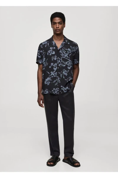 Рубашка с Гавайским принтом на пуговицах - MANGO MAN (1)