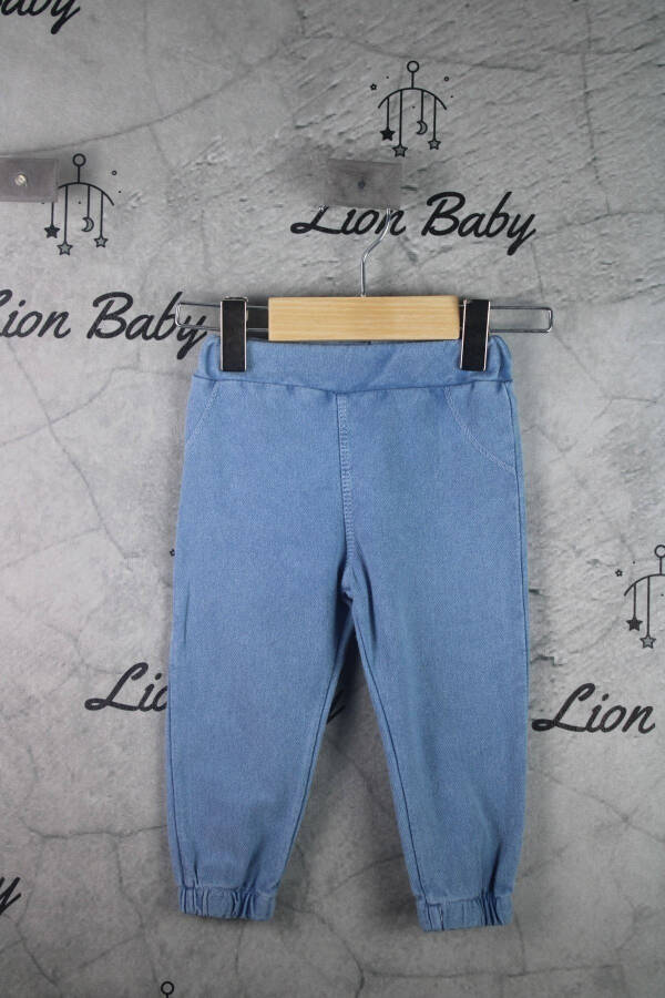 Рубашка с коротким рукавом на кнопках с принтом медведя и мягкие джинсовые штаны из лайкры 6-18 месяцев для мальчика - 4