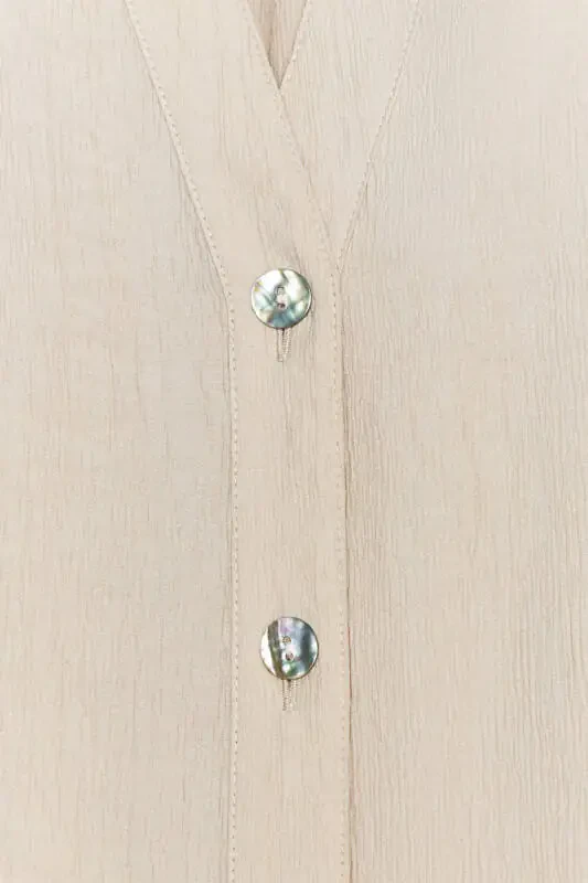 РУБАШКА С КОРОТКИМ РУКАВОМ-Песок - 7