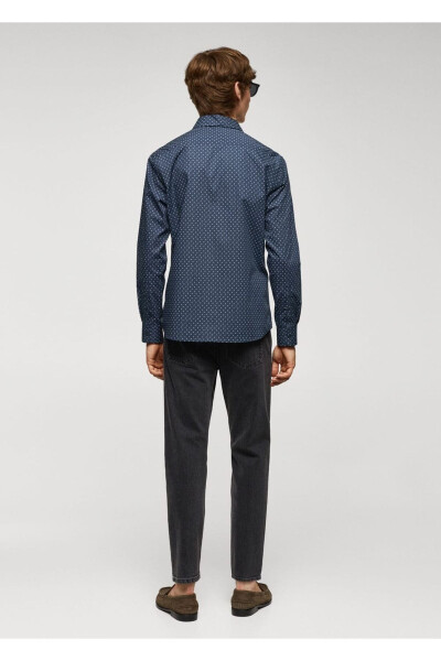 Рубашка с микролистовым рисунком из 100% хлопка - 4