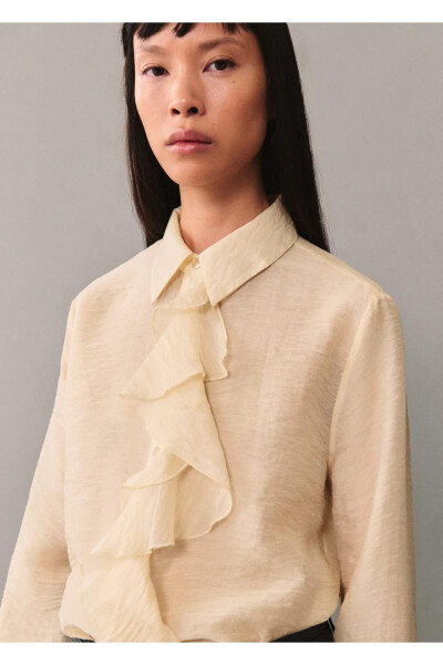 Рубашка с рюшами из лиоцелла - MANGO