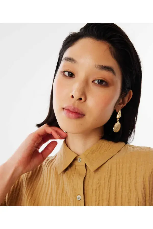 Рубашка с текстурой и двойными манжетами - 13