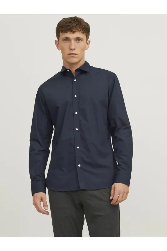 Рубашка - Синий - Темно-синий пиджак - JACK & JONES