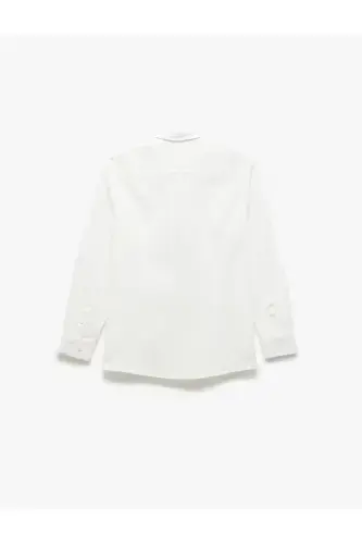 Рубашка Slim Fit с длинными рукавами и итальянским воротником из хлопка - Be - Modazone (1)