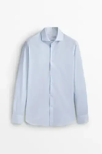 Рубашка Slim Fit с двойными манжетами и рубчиками - 3