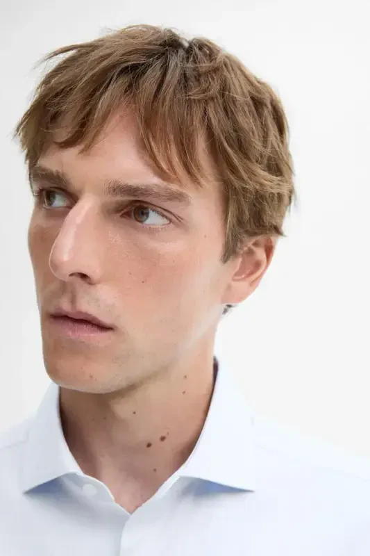 Рубашка Slim Fit с двойными манжетами и рубчиками - 8