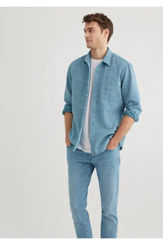 Рубашка Slim Fit / Узкий Крой 0211383-70735-Синий - 3