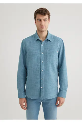 Рубашка Slim Fit / Узкий Крой 0211383-70735-Синий - 5