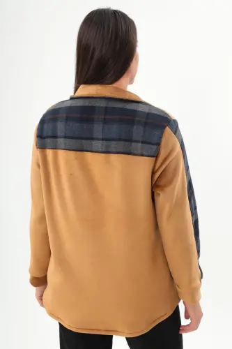 Рубашка в клетку индиго больших размеров Trend42plus - 5