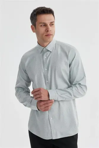 Рубашка в клетку серая Comfort Fit, 100% хлопок. - 4