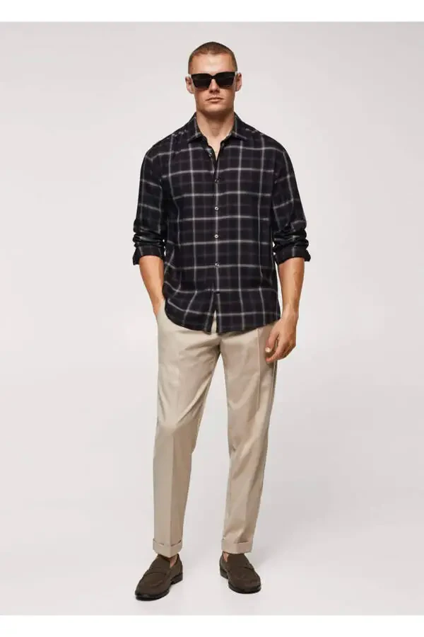 Рубашка в клетку свободного кроя - 2