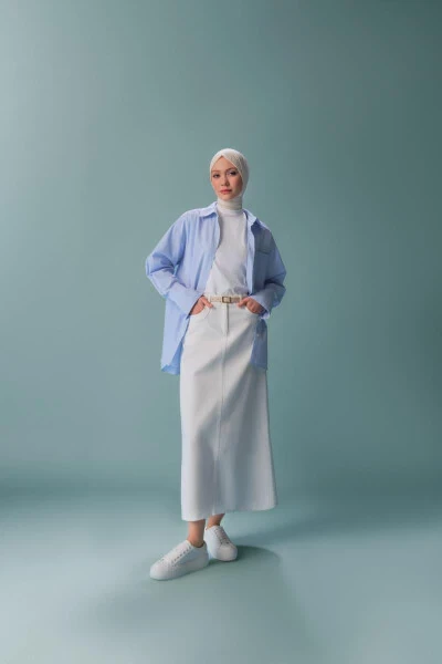 Рубашка в полоску Armine ORT3440 Синяя - 6