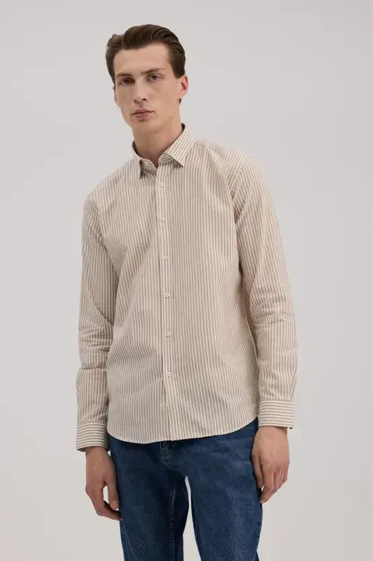 Рубашка в полоску льняная смесь Taba Comfort Fit - 2