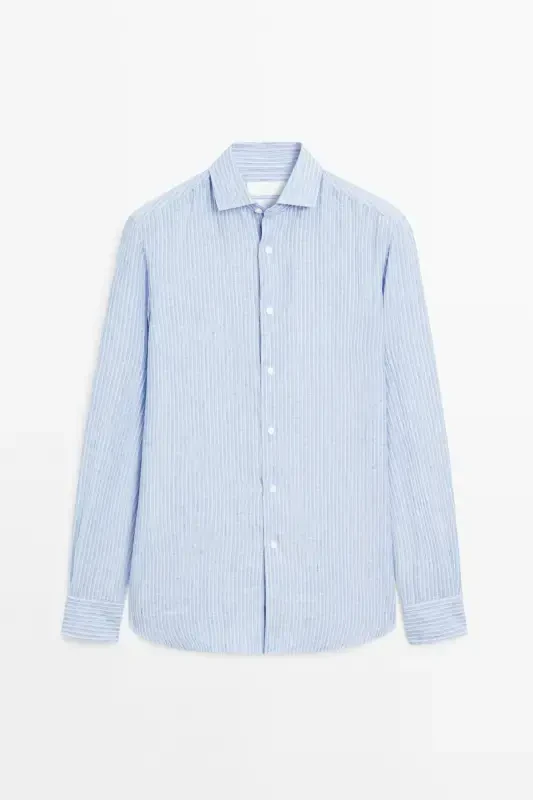 Рубашка в полоску Regular Fit из 100% льна - 6
