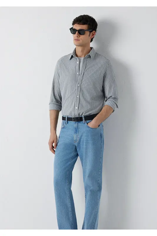 Рубашка в полоску Slim Fit / Узкий крой 0211404-91730 - Антрацит - 1