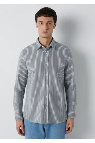Рубашка в полоску Slim Fit / Узкий крой 0211404-91730 - Антрацит - 3