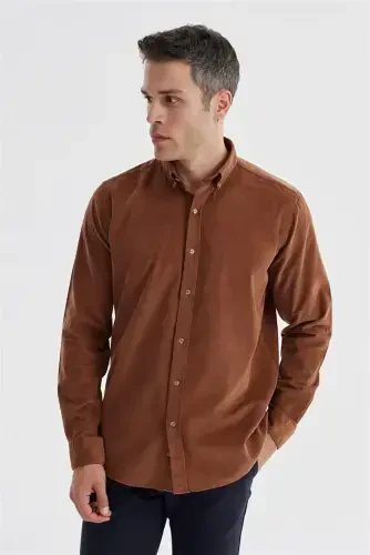 Рубашка вельветовая Taba Comfort Fit с пуговицами, 100% хлопок - JAKAMEN (1)