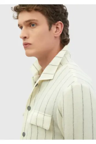 Рубашка-жилет цвета экрю - 5
