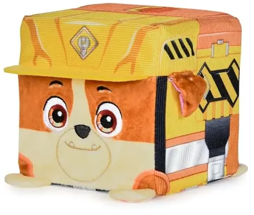 Rubble & Crew Stuffed Animals, Rubble, 4-Inch Cube-Shaped Plush Toy for Kids Ages 3 and Up - 1