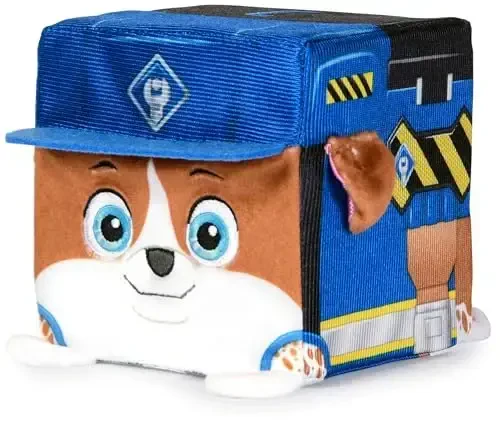 Rubble & Crew Stuffed Animals, Wheeler, 4-Inch Cube-Shaped Plush Toy for Kids Ages 3 and Up 