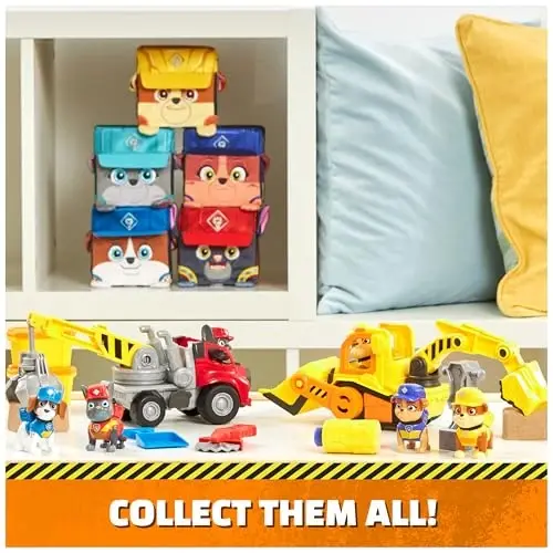 Rubble & Crew Stuffed Animals, Wheeler, 4-Inch Cube-Shaped Plush Toy for Kids Ages 3 and Up - 5