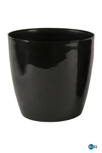 Ruby Bright Decorative Plastic Flower Tabletop Pot 22 Liters Indoor & Outdoor Black Pot-Black - 2