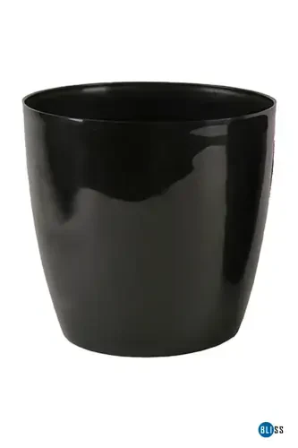 Ruby Bright Decorative Plastic Flower Tabletop Pot 22 Liters Indoor & Outdoor Black Pot-Black - BLISS (1)
