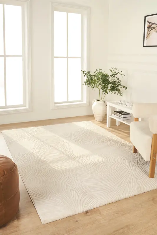 RUBY Серия 4м2 6м2 Дорожка Ковер для гостиной Спальня Детская комната Коридор Модели ковров-КРЕМОВЫЙ СЕРЫЙ - 1