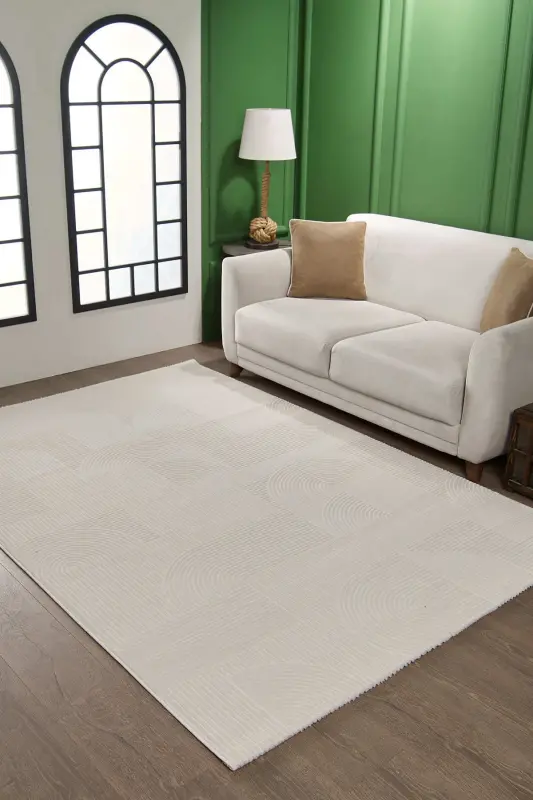RUBY Serisi 4m2 6m2 Yolluk Salon Oturma Odası Çocuk Odası Koridor Halısı Modelleri-KREM - 2