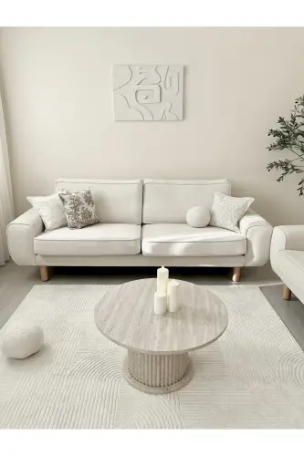 RUBY Serisi 4m2 6m2 Yolluk Salon Oturma Odası Çocuk Odası Koridor Halısı Modelleri-KREM - 7