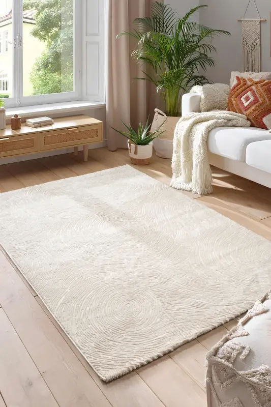 RUBY Serisi 4m2 6m2 Yolluk Salon Oturma Odası Çocuk Odası Koridor Halısı Modelleri-Açık Bej - 1