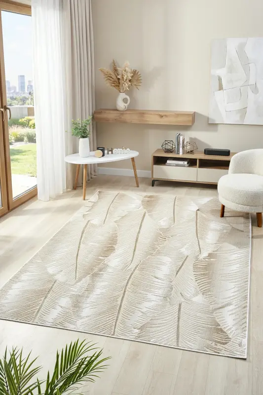 RUBY Serisi 4m2 6m2 Yolluk Salon Oturma Odası Çocuk Odası Koridor Halısı Modelleri-Açık Kahverengi - VENUCCI HOME & LIVING