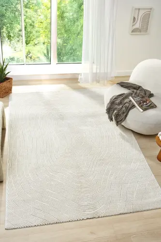 RUBY Serisi 4m2 6m2 Yolluk Salon Oturma Odası Çocuk Odası Koridor Halısı Modelleri-Bej 