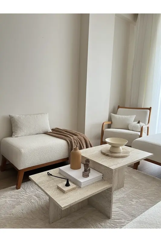 RUBY Serisi 4m2 6m2 Yolluk Salon Oturma Odası Çocuk Odası Koridor Halısı Modelleri-Ekru - 1