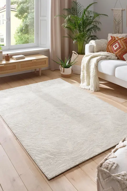 RUBY Serisi 4m2 6m2 Yolluk Salon Oturma Odası Çocuk Odası Koridor Halısı Modelleri-Ekru - 3