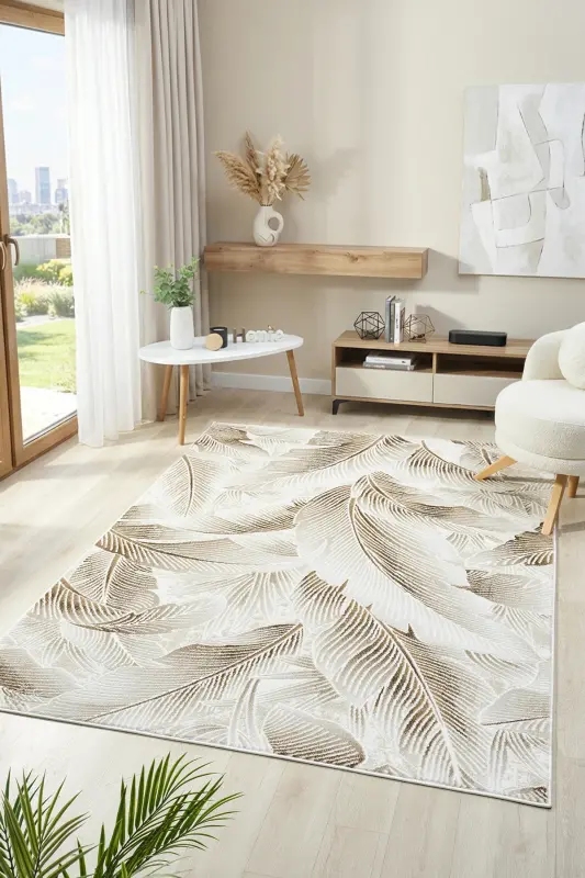 RUBY Serisi 4m2 6m2 Yolluk Salon Oturma Odası Çocuk Odası Koridor Halısı Modelleri-Sarı - VENUCCI HOME & LIVING