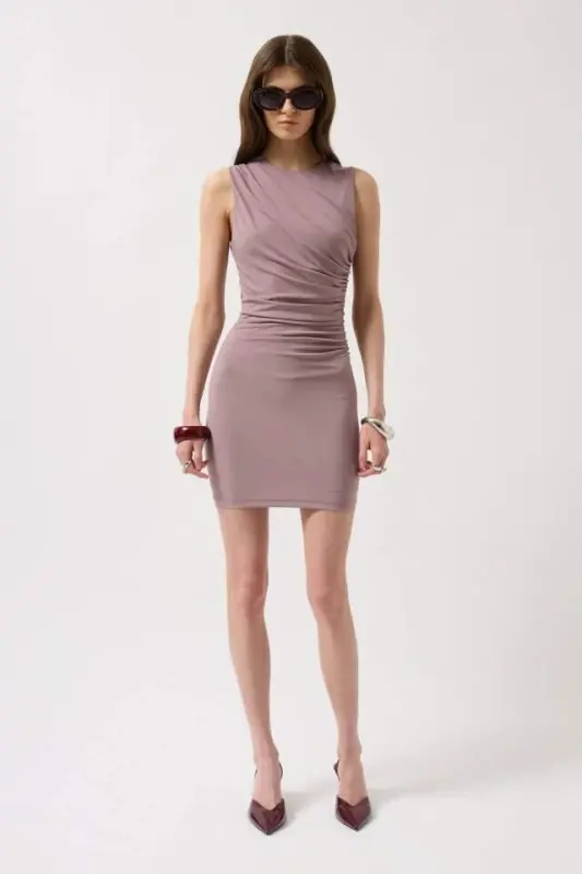 Ruched Mini Dress - 2