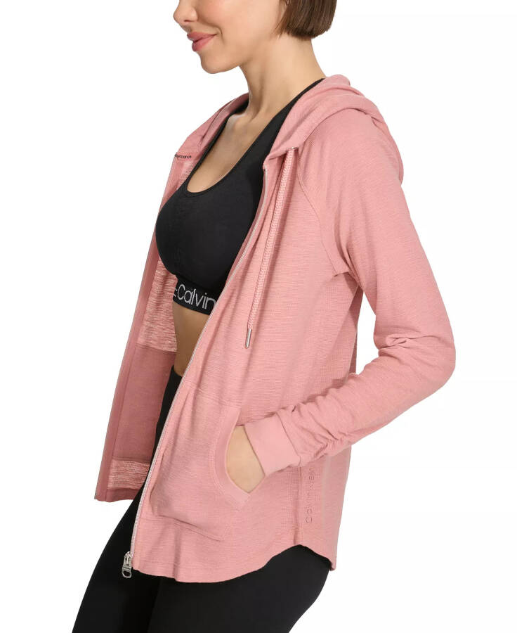 Ruched-Sleeve Zip Hoodie, XS-3X Ash Rose - 5