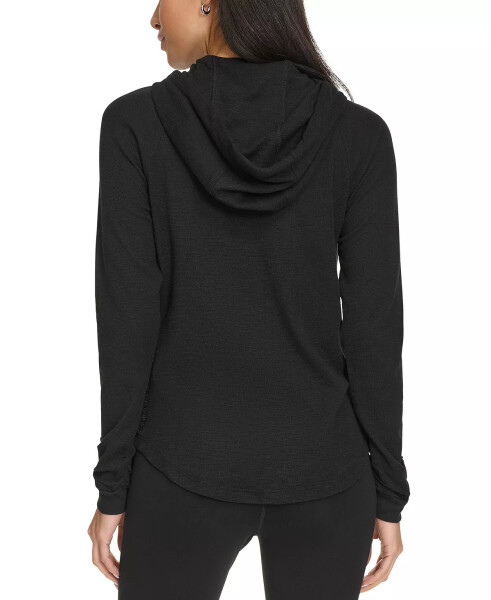 Ruched-Sleeve Zip Hoodie, XS-3X Black - 5