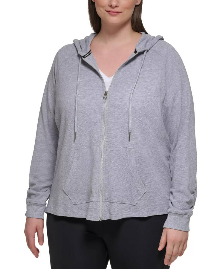 Ruched-Sleeve Zip Hoodie, XS-3X Evening Sand - 1