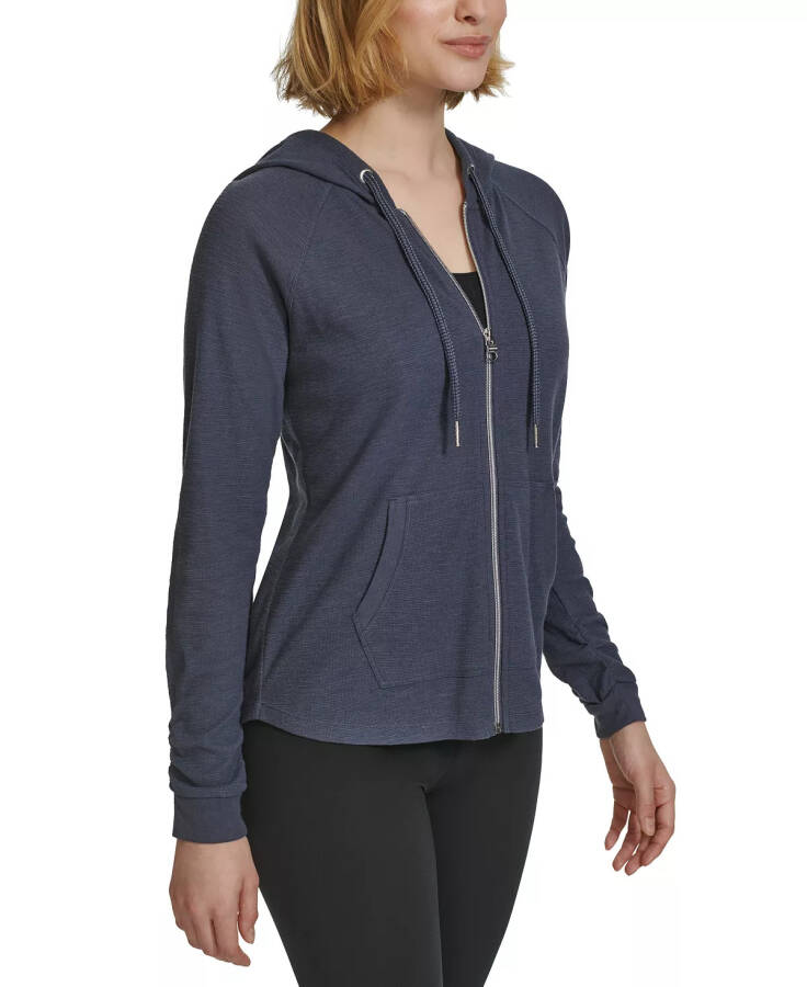 Ruched-Sleeve Zip Hoodie, XS-3X Onyx - 3