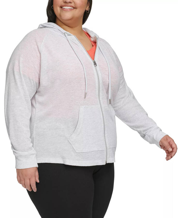 Ruched-Sleeve Zip Hoodie, XS-3X Optic Heather - 6