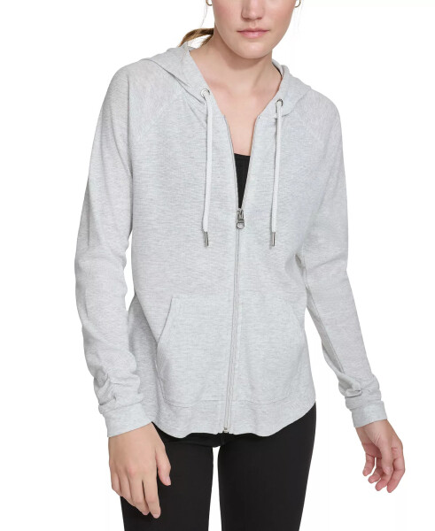 Ruched-Sleeve Zip Hoodie, XS-3X Optic Heather - 7