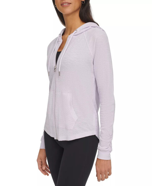 Ruched-Sleeve Zip Hoodie, XS-3X Orchid - 5