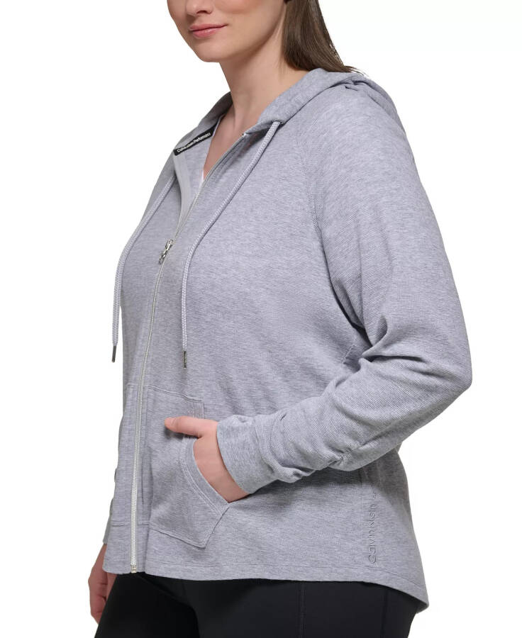 Ruched-Sleeve Zip Hoodie, XS-3X Pearl Grey Heather - 14