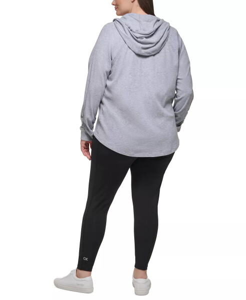 Ruched-Sleeve Zip Hoodie, XS-3X Pearl Grey Heather - 13