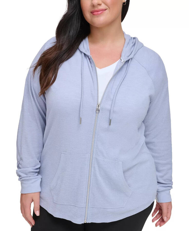 Ruched-Sleeve Zip Hoodie, XS-3X Polar - 1