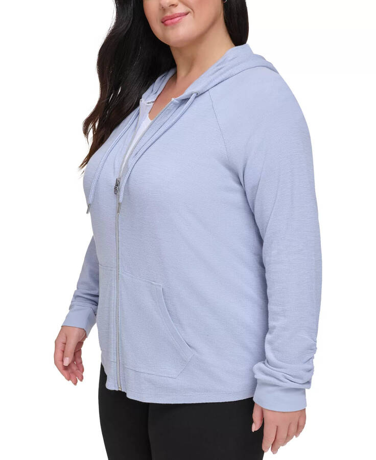 Ruched-Sleeve Zip Hoodie, XS-3X Polar - 3