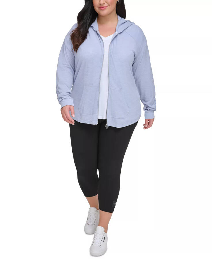 Ruched-Sleeve Zip Hoodie, XS-3X Polar - 4