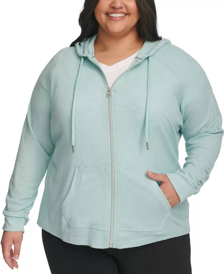 Ruched-Sleeve Zip Hoodie, XS-3X Sea Level - 7